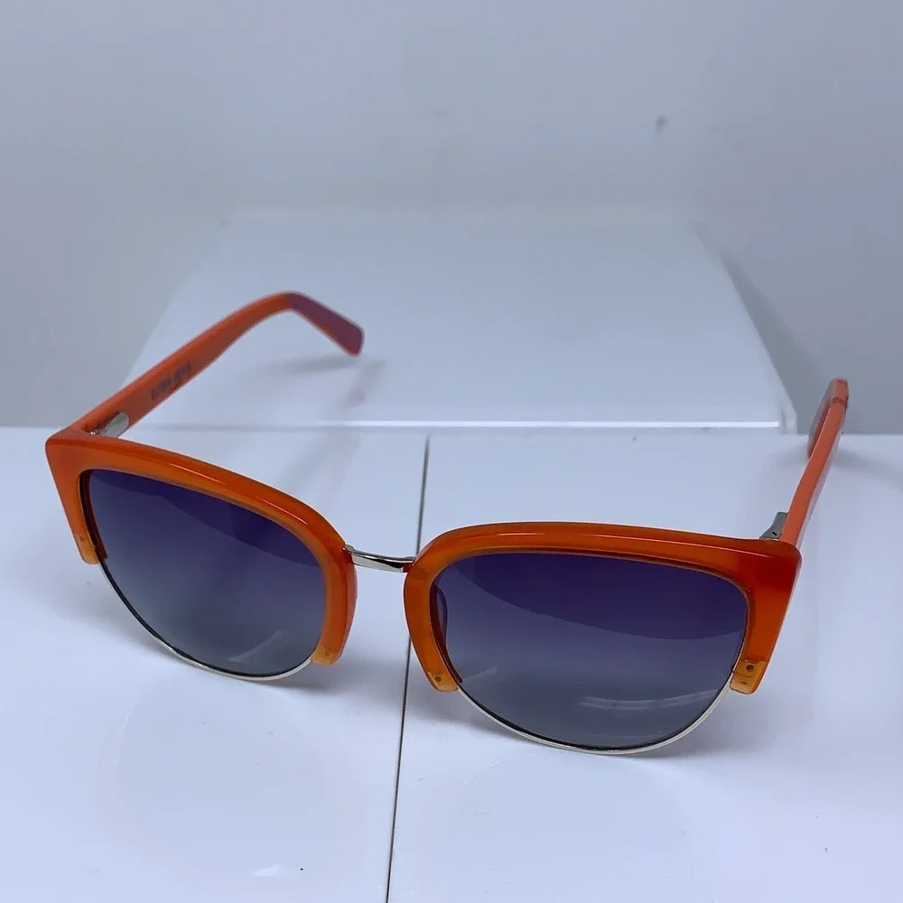 Elton John Unisex Mango Orange Flowerpower Sunglasses New